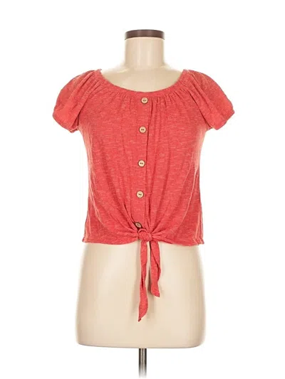 Pre-owned No Boundaries Short Sleeve Top Red Sweetheart Neckline Tops