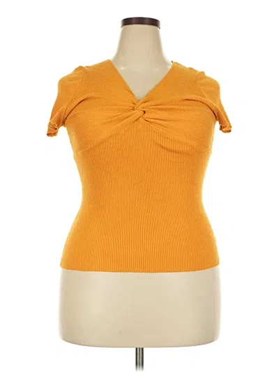 Pre-owned No Boundaries Short Sleeve Turtleneck In Orange