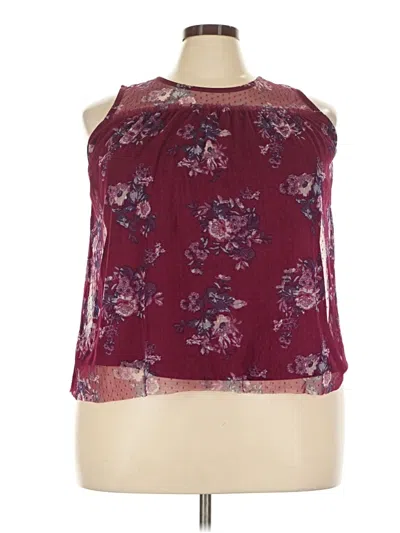Pre-owned No Boundaries Sleeveless Blouse In Burgundy