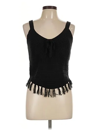 Pre-owned No Boundaries Sleeveless Top Black Halter Neckline Tops