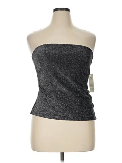 No Boundaries Sleeveless Top Gray Strapless Neckline Tops