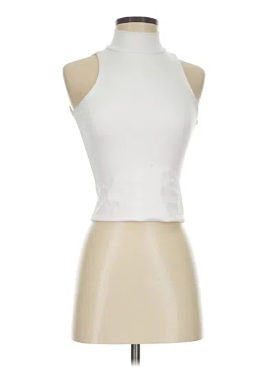 Pre-owned No Boundaries Sleeveless Top Ivory Halter Neckline Tops In White