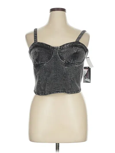 No Boundaries Sleeveless Top Silver Strapless Neckline Tops