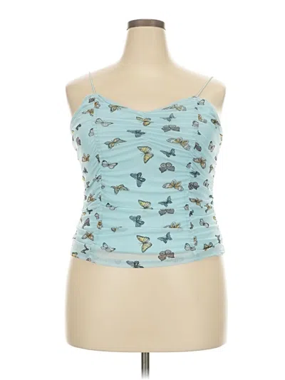 Pre-owned No Boundaries Sleeveless Top Teal Strapless Neckline Tops In Blue