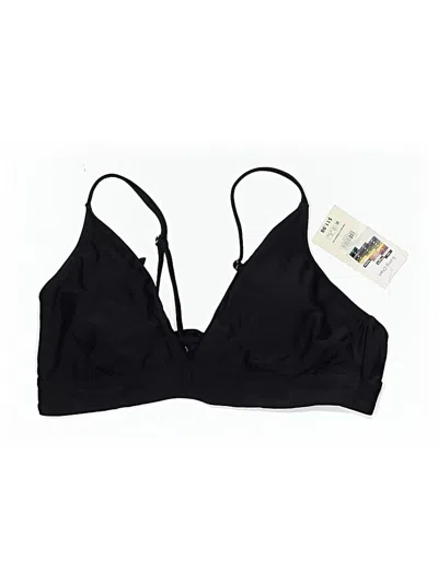 No Boundaries Swimsuit Top Black Solid Pattern Swimwear