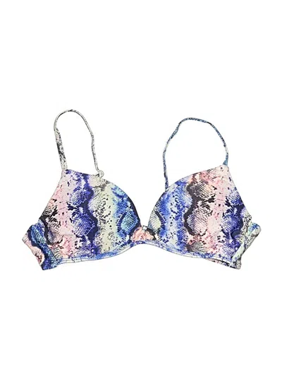 Pre-owned No Boundaries Swimsuit Top Blue Paisley Pattern Swimwear