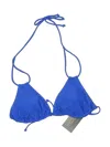 No Boundaries Swimsuit Top Blue Solid Pattern Swimwear In Blue
