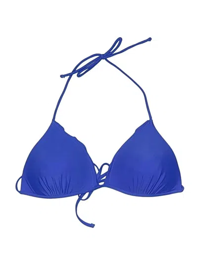 Pre-owned No Boundaries Swimsuit Top Blue Solid Pattern Swimwear