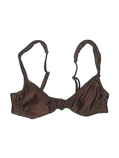 Pre-owned No Boundaries Swimsuit Top Brown Swimwear