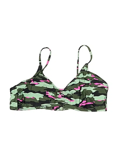 Pre-owned No Boundaries Swimsuit Top Green Camo Pattern Swimwear