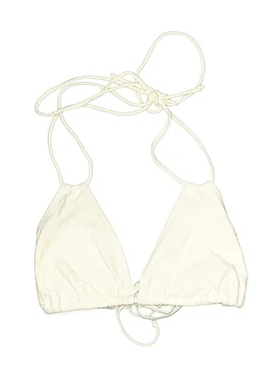 Pre-owned No Boundaries Swimsuit Top Ivory Solid Pattern Swimwear In White