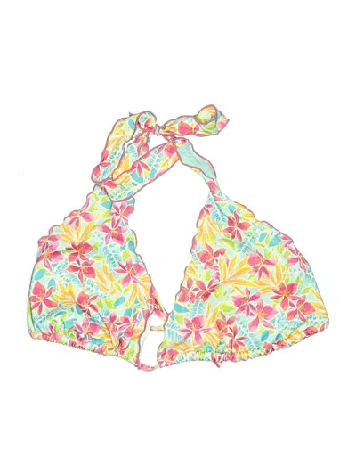 Pre-owned No Boundaries Swimsuit Top Pink Floral Pattern Swimwear