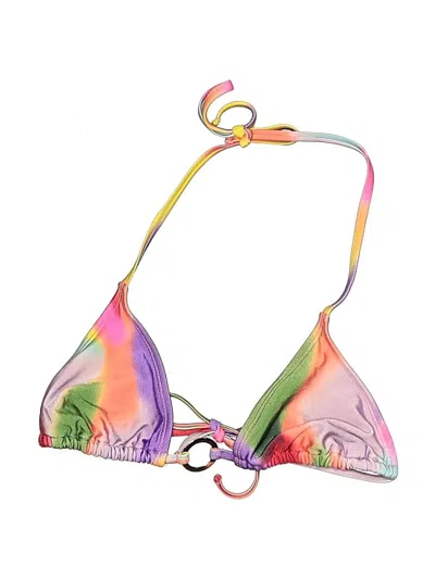Pre-owned No Boundaries Swimsuit Top Pink Graphic Pattern Swimwear