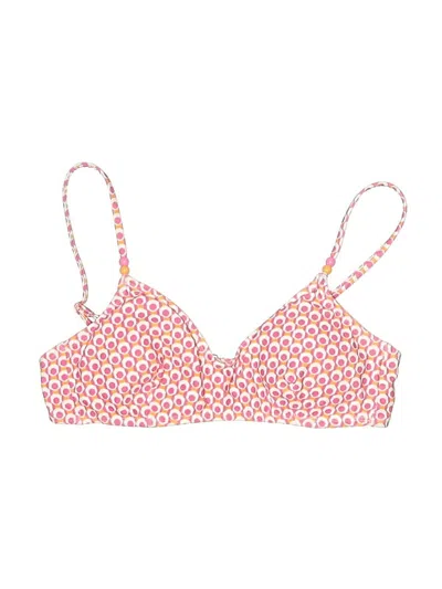 Pre-owned No Boundaries Swimsuit Top Pink Hearts Pattern Swimwear