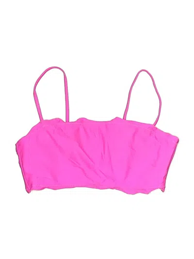 Pre-owned No Boundaries Swimsuit Top Pink Solid Pattern Swimwear