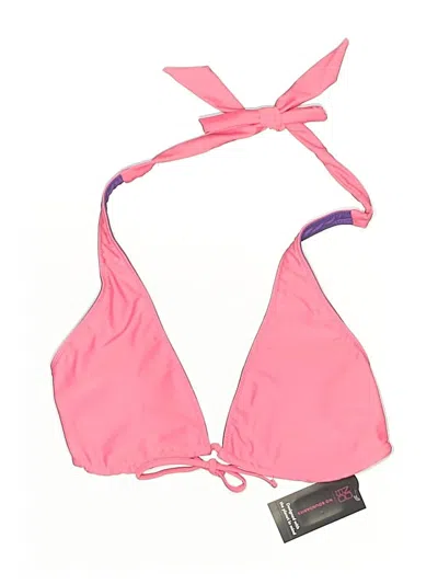 No Boundaries Swimsuit Top Pink Solid Pattern Swimwear