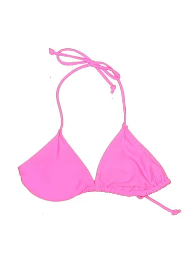 Pre-owned No Boundaries Swimsuit Top Pink Solid Pattern Swimwear