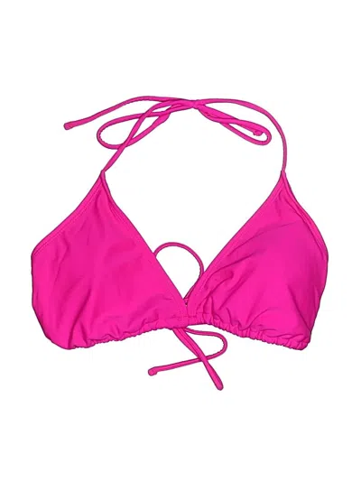 Pre-owned No Boundaries Swimsuit Top Pink Solid Pattern Swimwear