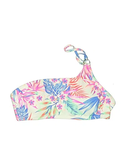 Pre-owned No Boundaries Swimsuit Top Pink Tropical Pattern Swimwear