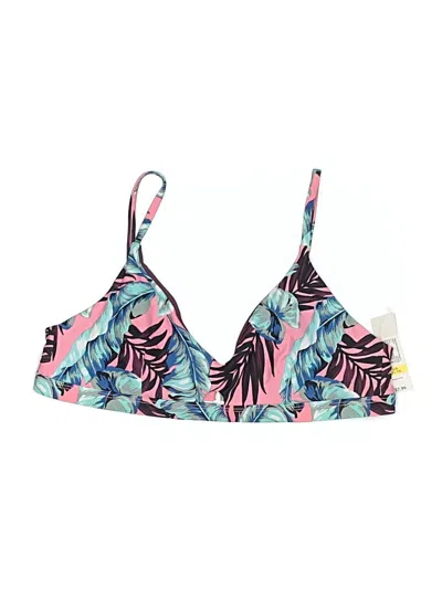 Pre-owned No Boundaries Swimsuit Top Pink Tropical Pattern Swimwear