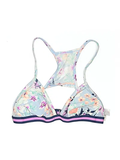 Pre-owned No Boundaries Swimsuit Top Purple Floral Pattern Swimwear