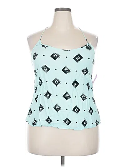 Pre-owned No Boundaries Tank Top Blue Halter Neckline Tops