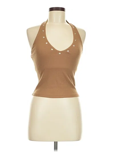 Pre-owned No Boundaries Tank Top Brown Halter Neckline Tops