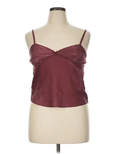 Pre-owned No Boundaries Tank Top Burgundy Strapless Neckline Tops