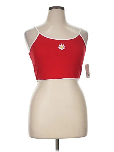 No Boundaries Tank Top Red Strapless Neckline Tops