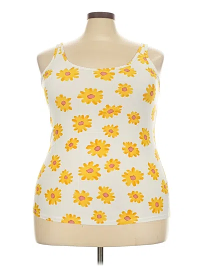 Pre-owned No Boundaries Tank Top Yellow Strapless Neckline Tops