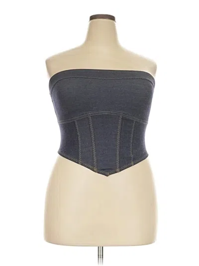 Pre-owned No Boundaries Tube Top Gray Strapless Neckline Tops