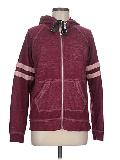 Pre-owned No Boundaries Zip Up Hoodie In Burgundy
