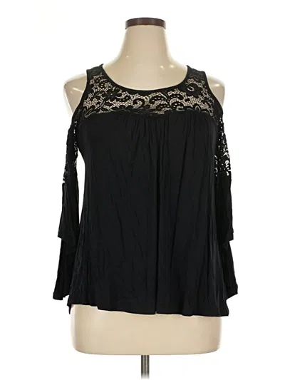 Pre-owned No Comment 3/4 Sleeve Blouse In Black