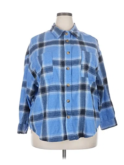 Pre-owned No Comment 3/4 Sleeve Blouse In Blue