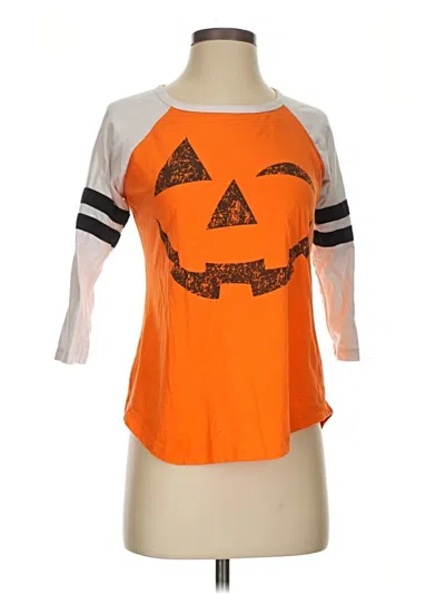 Pre-owned No Comment 3/4 Sleeve T-shirt In Orange