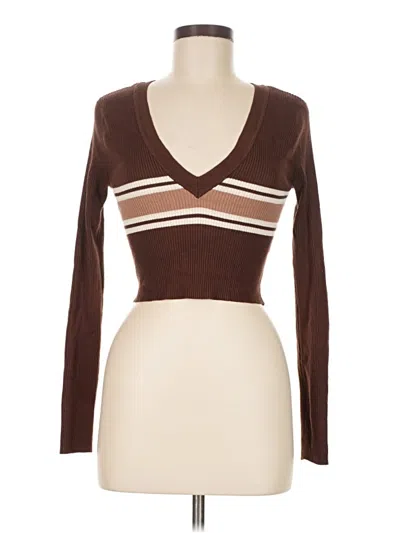 Pre-owned No Comment Cardigan Sweater In Brown