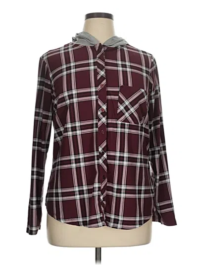 Pre-owned No Comment Cardigan Sweater In Burgundy