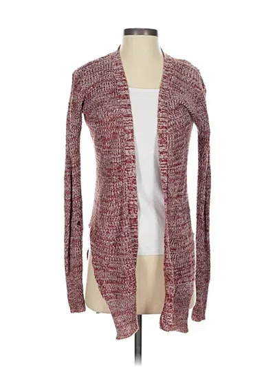Pre-owned No Comment Cardigan Sweater In Burgundy