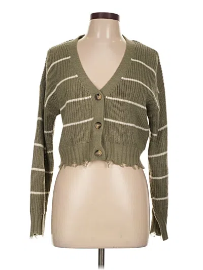Pre-owned No Comment Cardigan Sweater In Green