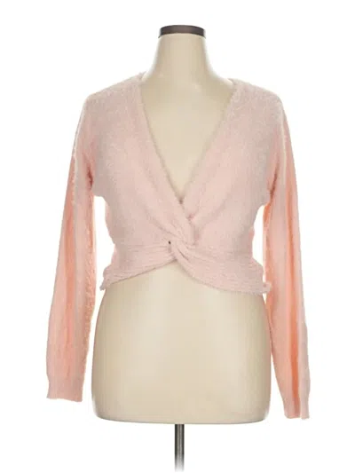 Pre-owned No Comment Cardigan Sweater In Pink