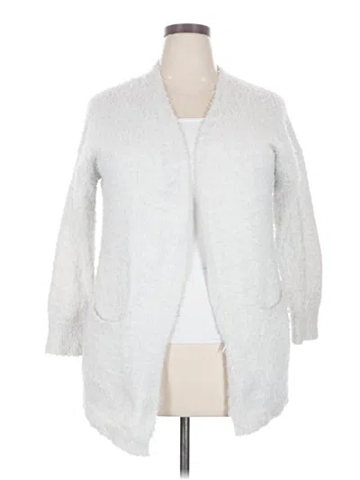 Pre-owned No Comment Cardigan Sweater In Silver