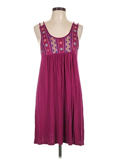 Pre-owned No Comment Casual Dress In Burgundy