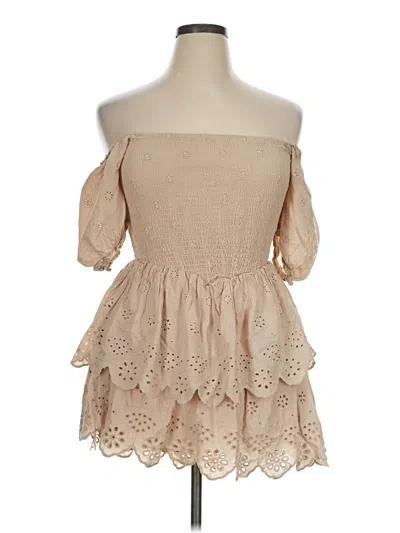 Pre-owned No Comment Cocktail Dress In Tan