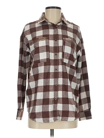 Pre-owned No Comment Long Sleeve Blouse In Brown