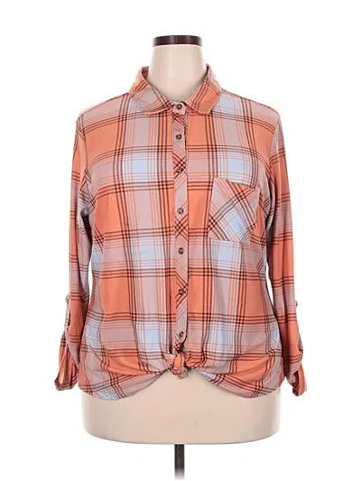 Pre-owned No Comment Long Sleeve Blouse In Orange