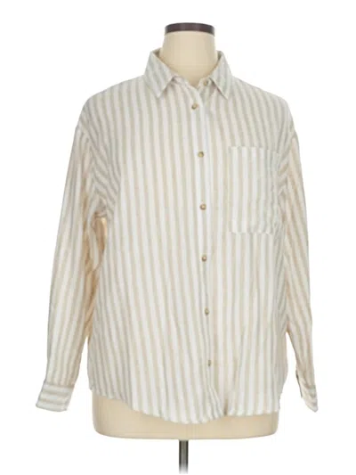 Pre-owned No Comment Long Sleeve Blouse In White