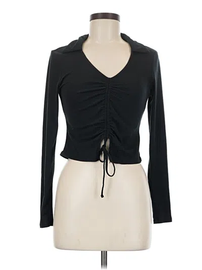 Pre-owned No Comment Long Sleeve Top Black Sweetheart Neckline Tops