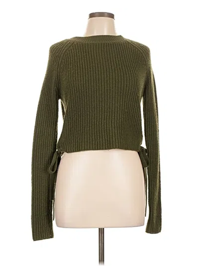 Pre-owned No Comment Long Sleeve Top Green Turtleneck Tops