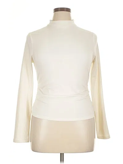 Pre-owned No Comment Long Sleeve Turtleneck In Ivory