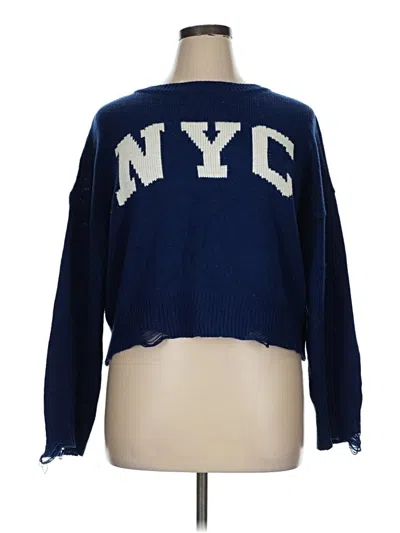 Pre-owned No Comment Pullover Sweater In Blue